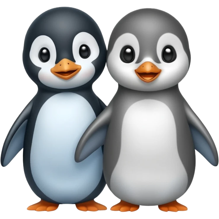 a penguin and a ringed seal in a playful fight, emoji style emoji