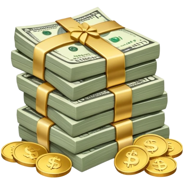 pile of money cash and coins emoji