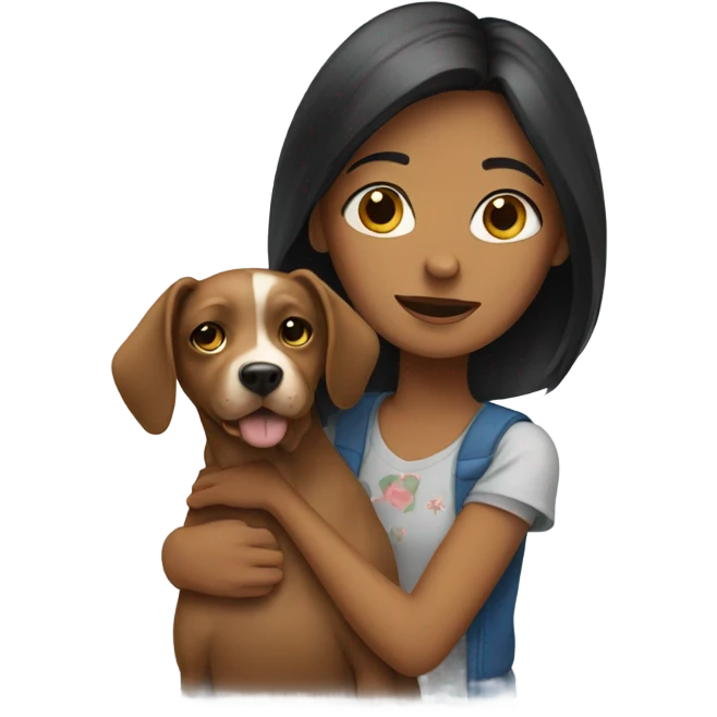 Girl with dog emoji
