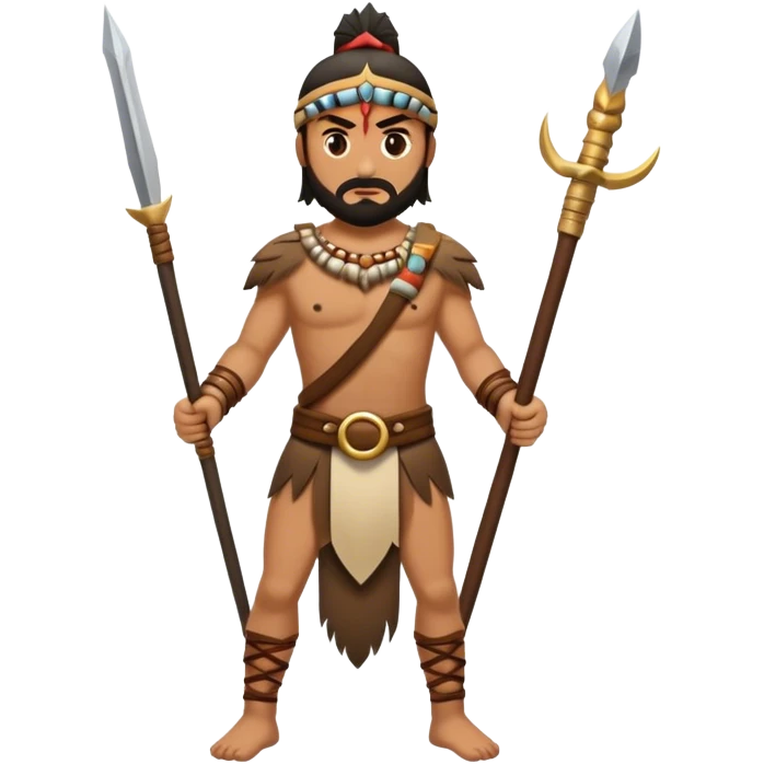tribesman with spear and sword emoji