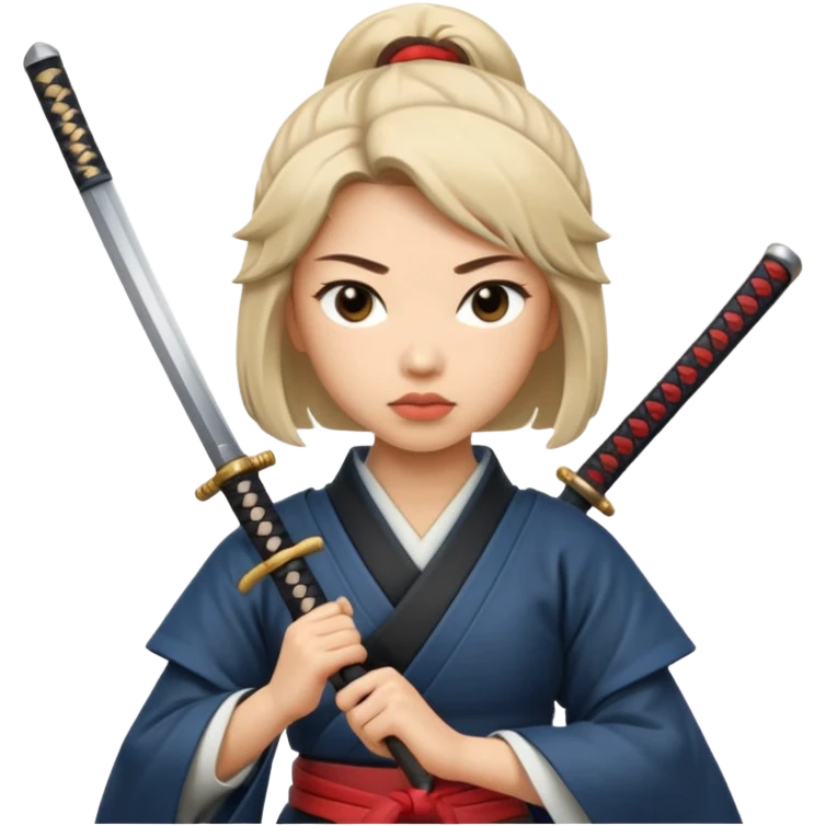 lady samurai holds katana, still pose. emoji