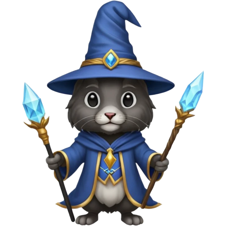 black lion head rabbit as a wizard  emoji