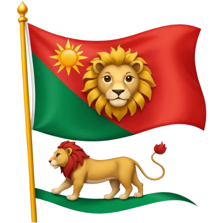 Small Lion and sun logo at the middle of flag in the red white and green flag(up to down ) emoji