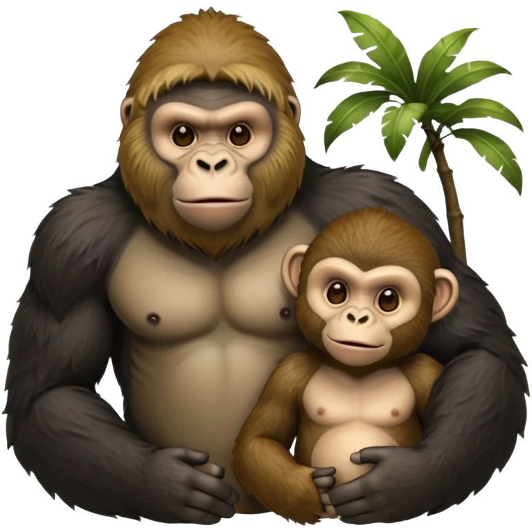 gorilla and monkey presenting tags emoji