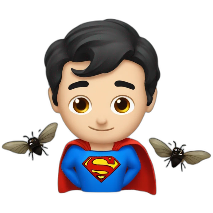 Superman avec des mouches emoji