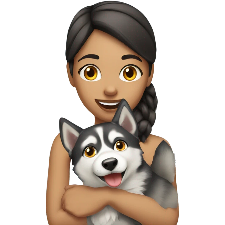 Girl with husky  emoji