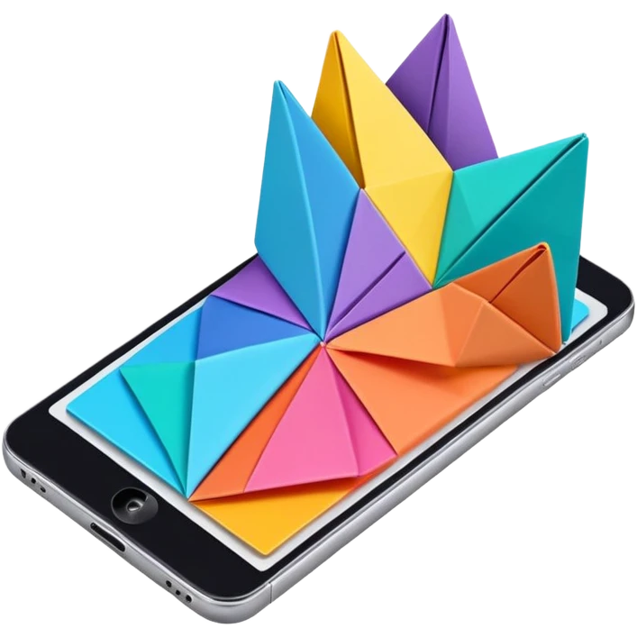 origami smartphone emoji