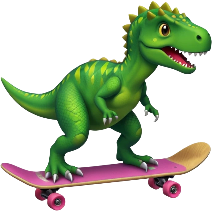 Dinosaur on a skateboard emoji