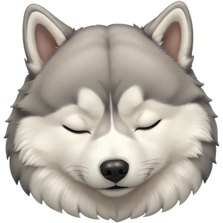 husky sleeping with eyes closed and nothing else is present emoji