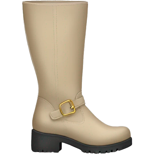 pair of beige chunky knee high boots emoji