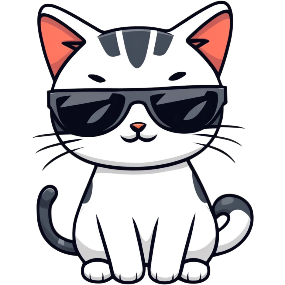 Cat with sunglasses emoji