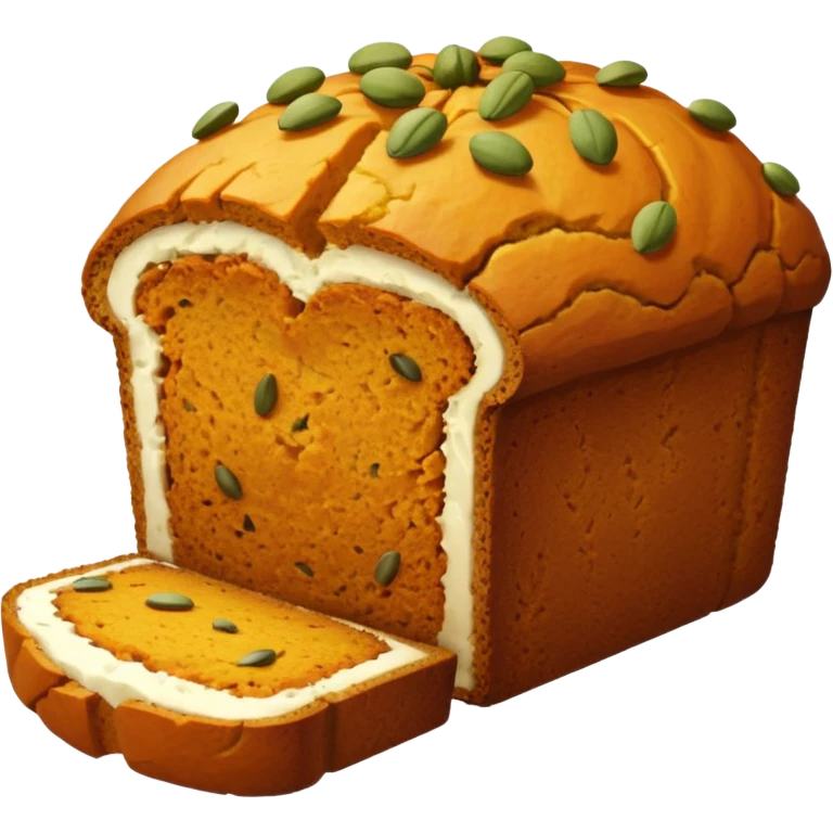 Pumpkin bread - this bread is like a loaf of bread with pumpkin seeds on top emoji