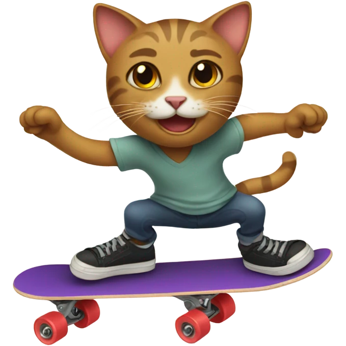 cat skateboarding emoji