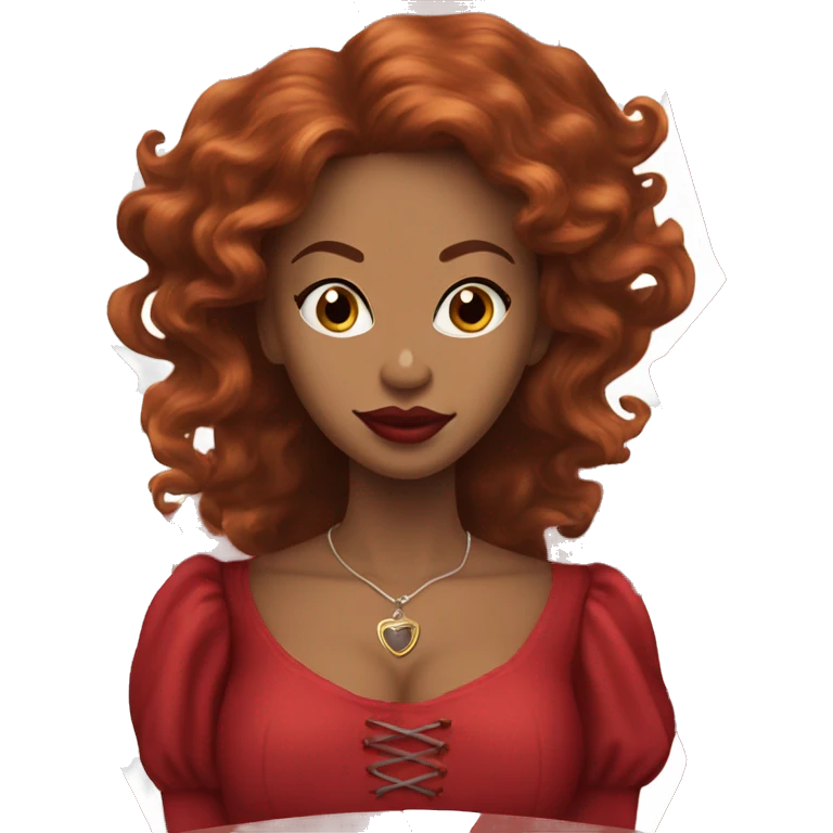 Three Musketeers black woman smooth long red hair big lips emoji