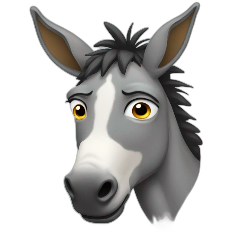 Crying donkey with tears emoji