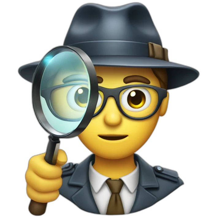 detective with head and Magnifying glass emoji