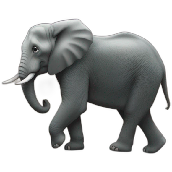 Un éléphant sur un loup emoji