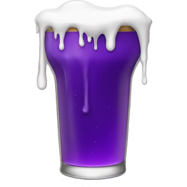 purple liquid spilling out of a pint emoji