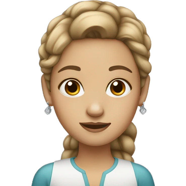 white brown-haired girl with earrings emoji
