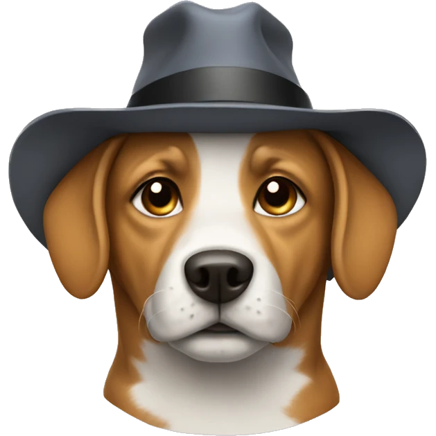 Dog wearing hat emoji