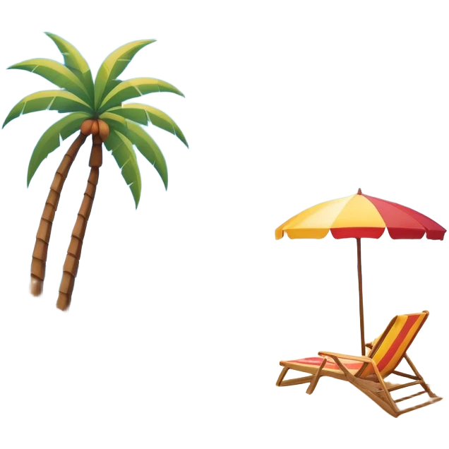 Cinematic Realistic Beach Emoji in a wooden frame, Sunny and bright, with soft golden sand stretching as far as the eye can see, gently lapping waves crashing onto the shore, and a clear, blue sky above. Palm trees sway in the warm breeze, and colorful beach umbrellas dot the landscape. Soft glowing outline, capturing the essence of a relaxed, joyful beach day filled with sun, sand, and surf! emoji