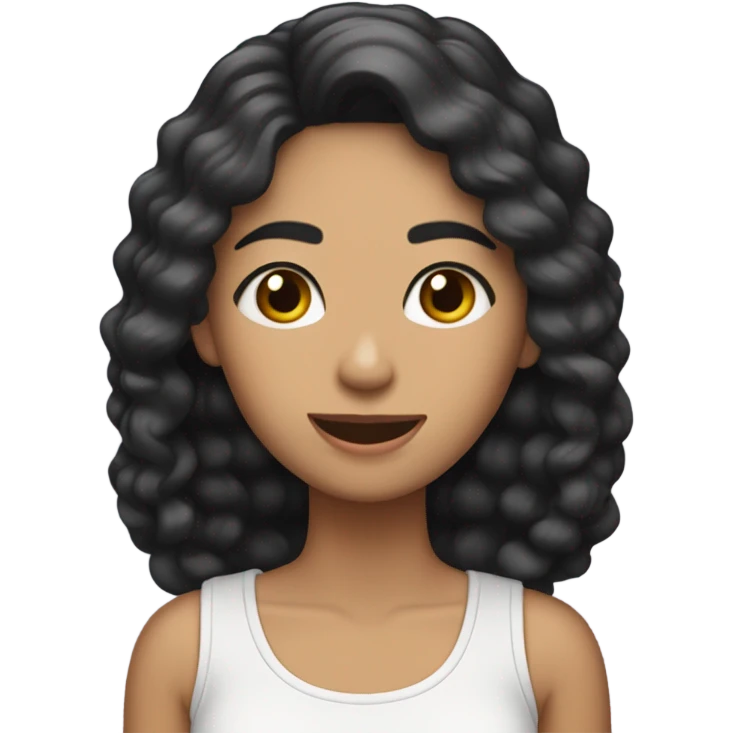 Morena con hoyuelos , cabello lacio y brackets emoji