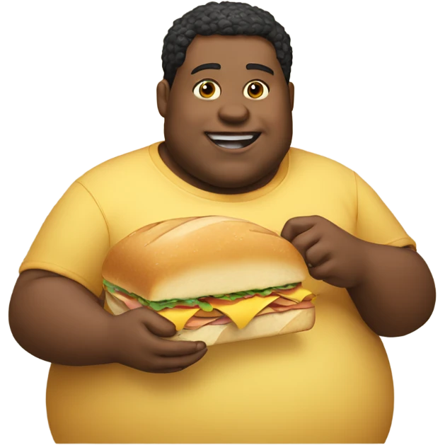Fat boy eating a sandwich emoji