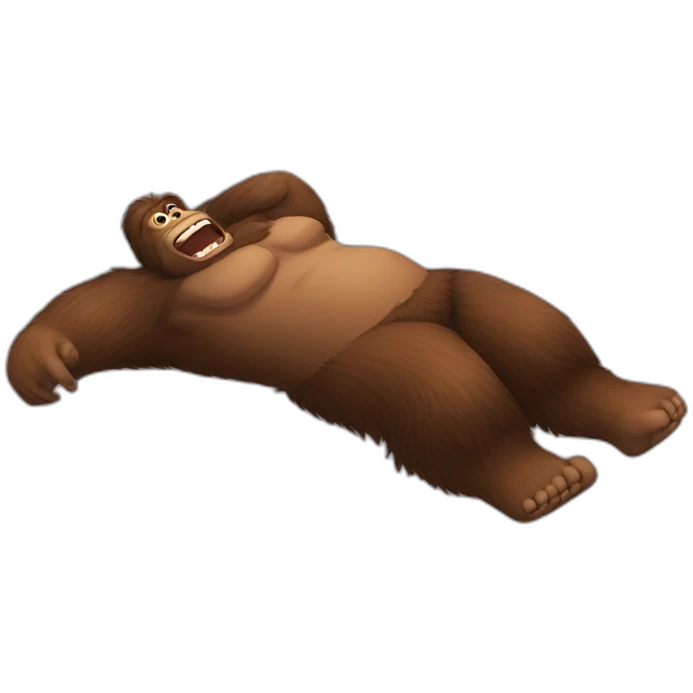 bigfoot lying on his back emoji