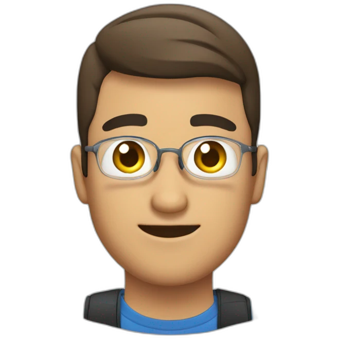 un chico morocho editando un video en su computadora emoji