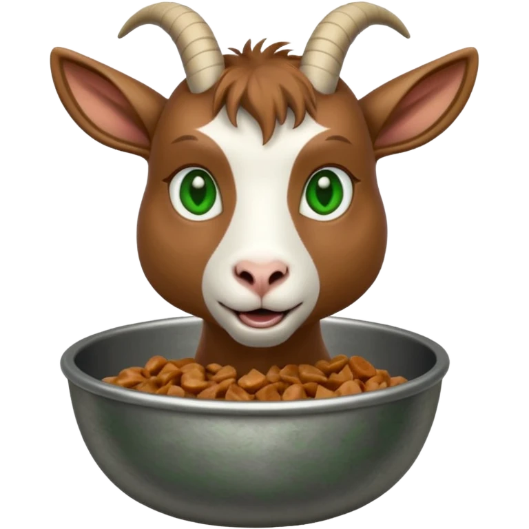 goat eating from a bowl emoji