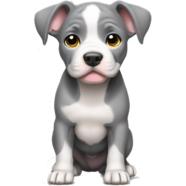 Gray Pitbull puppy standing emoji