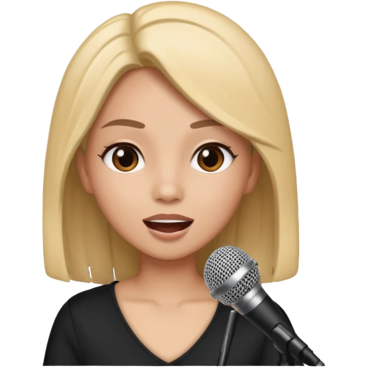 Gonemili Grace, avec micro qui chante emoji