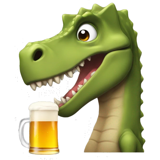 Trauriger dino mit Bier  emoji