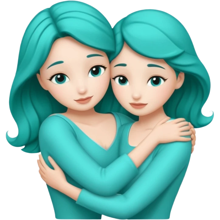 Teal hugs with Belles wording emoji