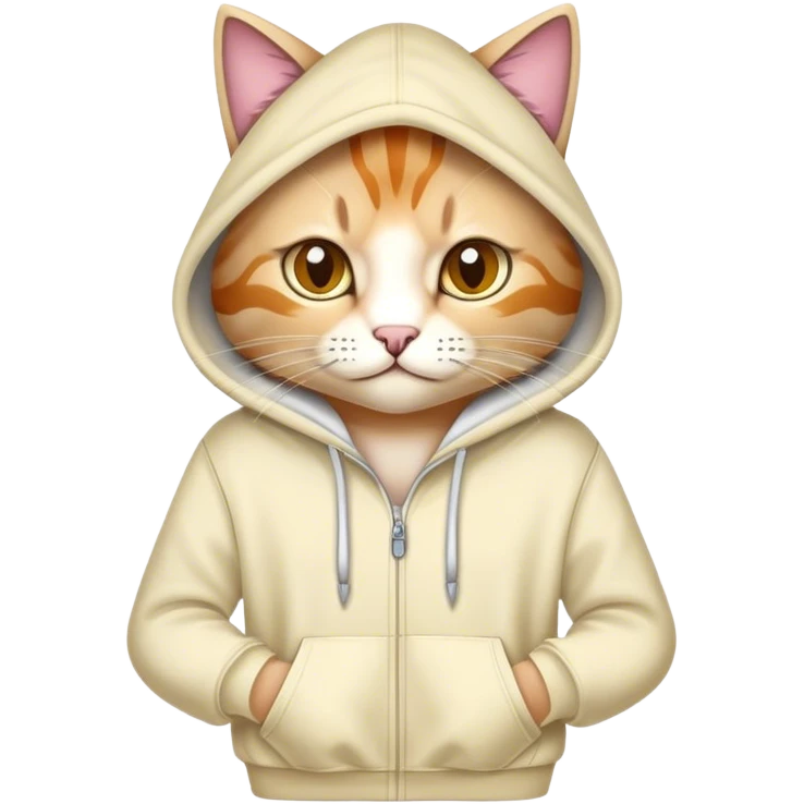 Eine Katze, die einen Hoodie trägt emoji
