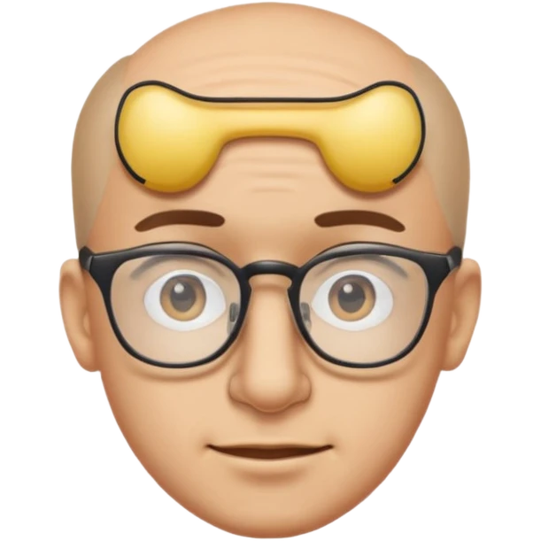 Emoli hombre con lentes mucha frente y nariz grande emoji