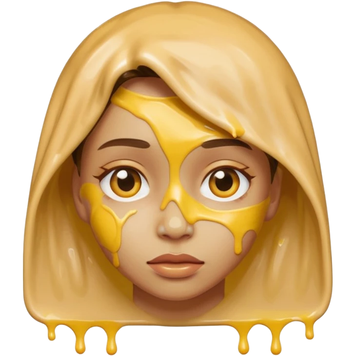 Girl in gluey face emoji