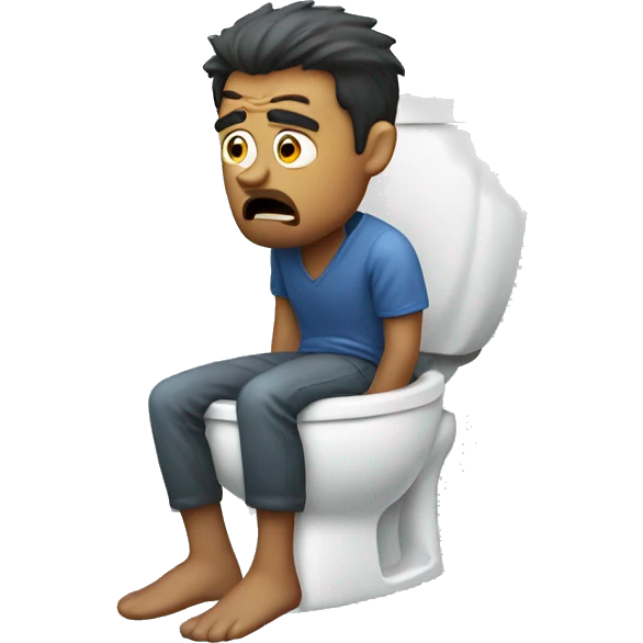 Angry man on the toilet emoji