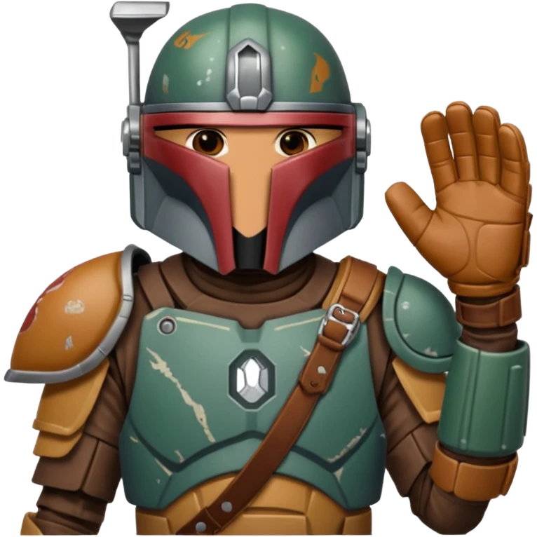 Mandalorian with a Catcher's mitt emoji