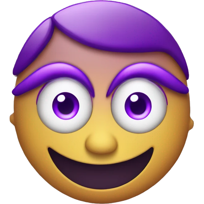 Emoji with a third eye purple with light emitted from the third eye emoji