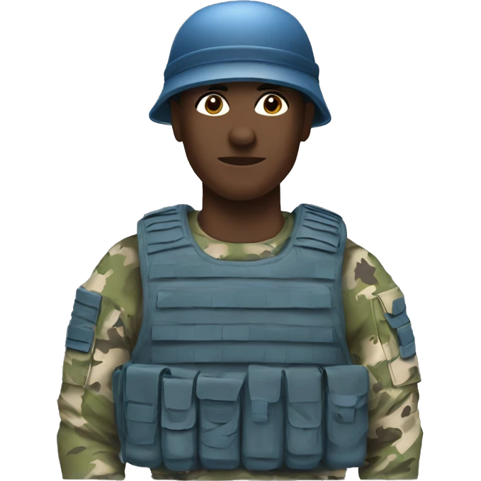 A solider in blue camouflage  emoji