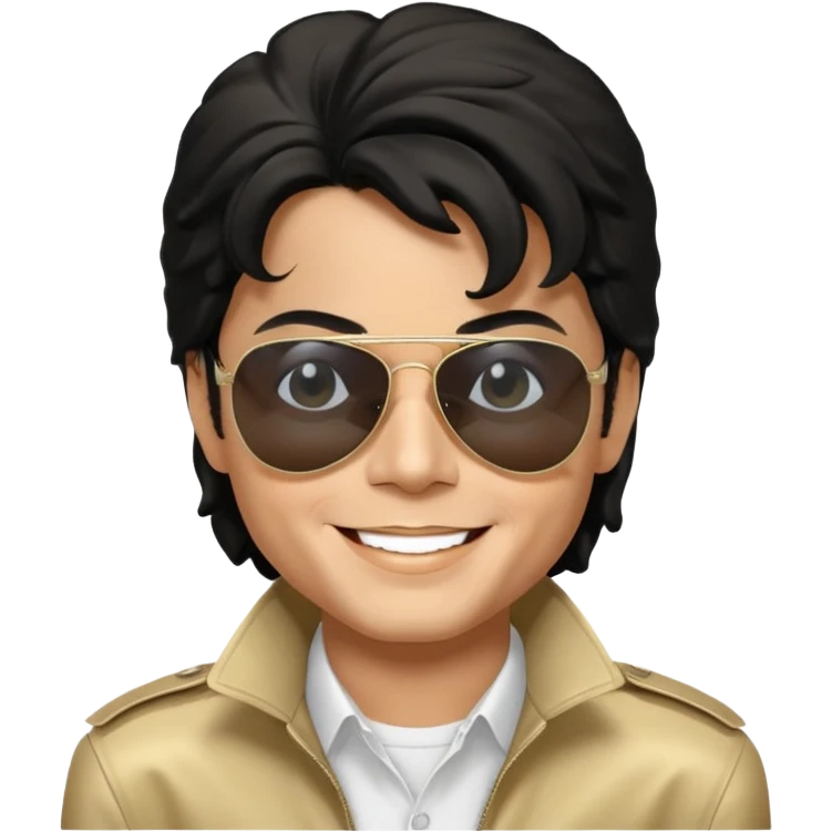Michael Jackson, white, wearing Ray-Ban sunglasses emoji