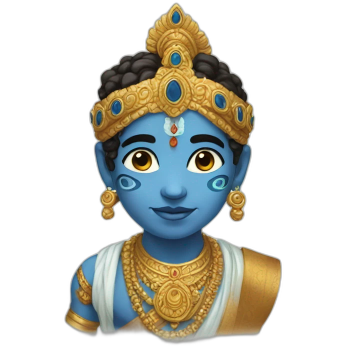 Krishna a boy with a blue skin emoji