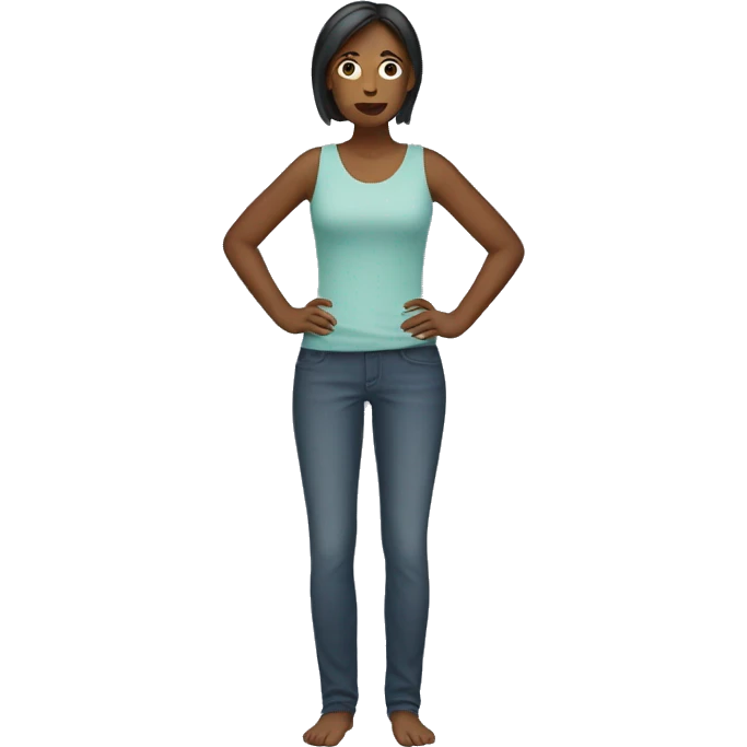  one woman full body standing hiding her arms emoji