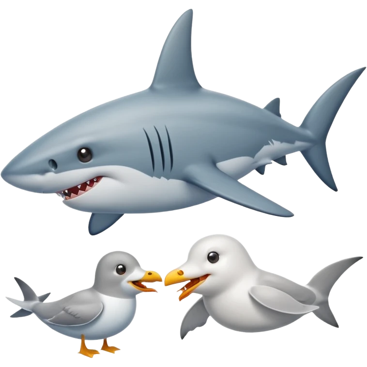 Shark plus seagull emoji