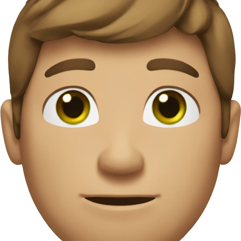 a man with brown hair and green eyes  emoji