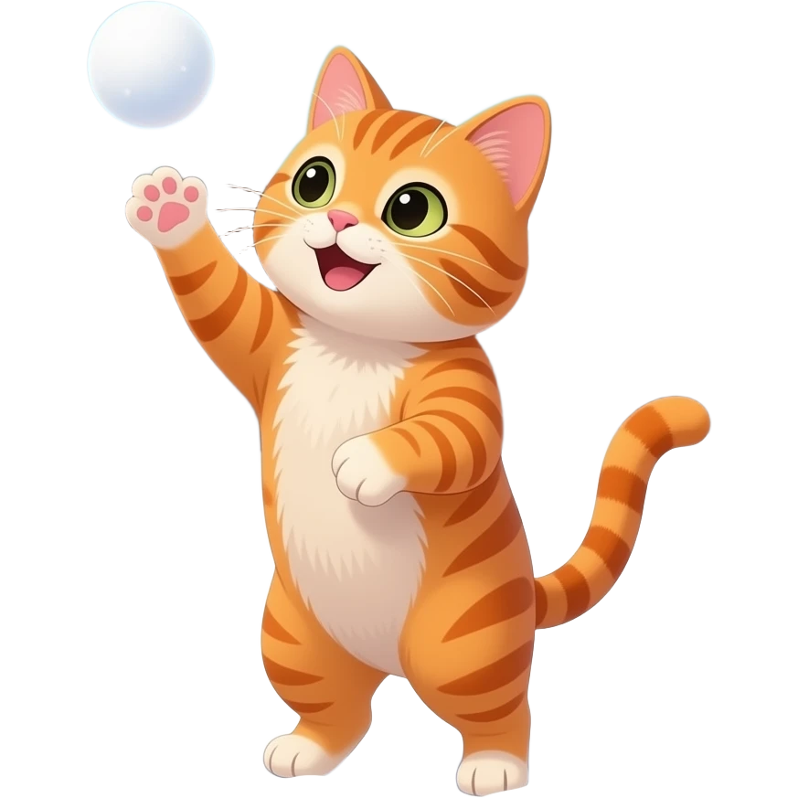 cat throwing snowball emoji