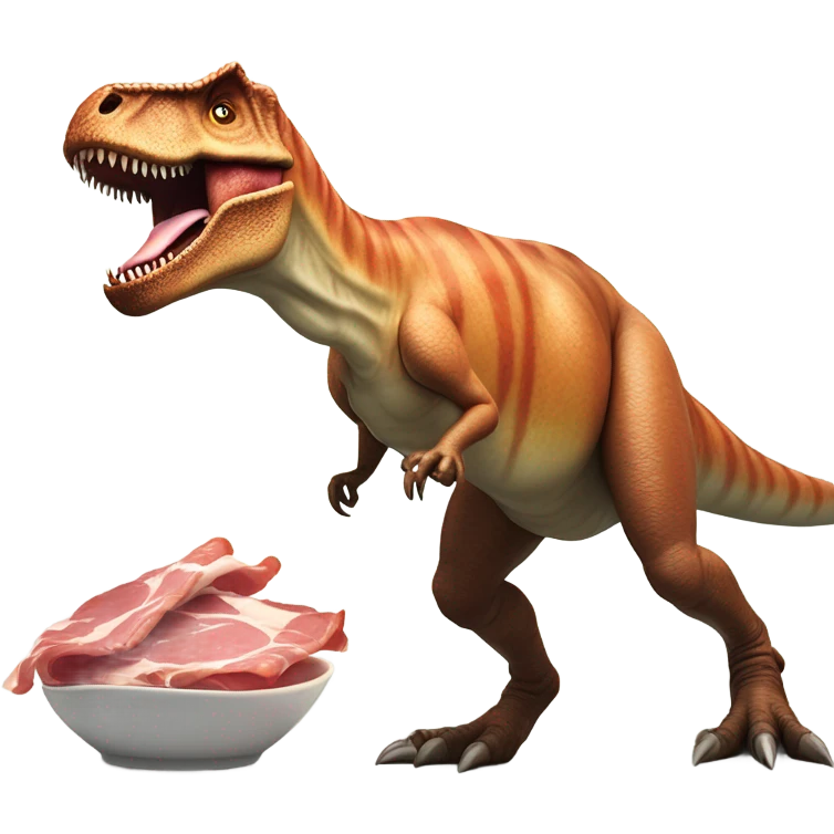 T Rex comiendo un bocata de jamón  emoji