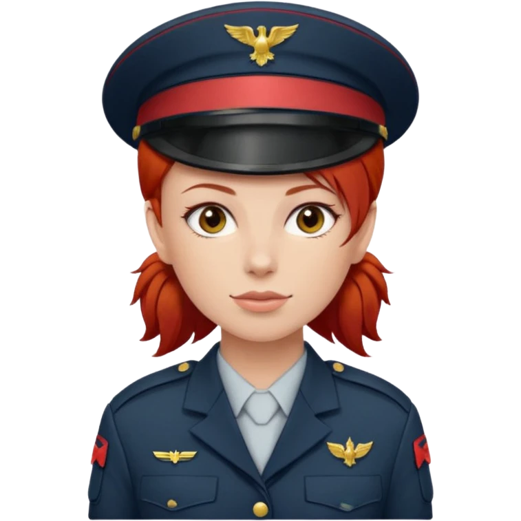 Female Soldier red hair no wearing cap emoji