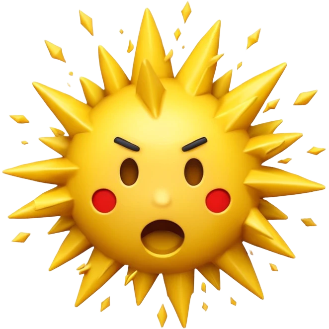 A 3D Apple-style emoji of a  explosion shape, expressing a loud sudden sound emoji